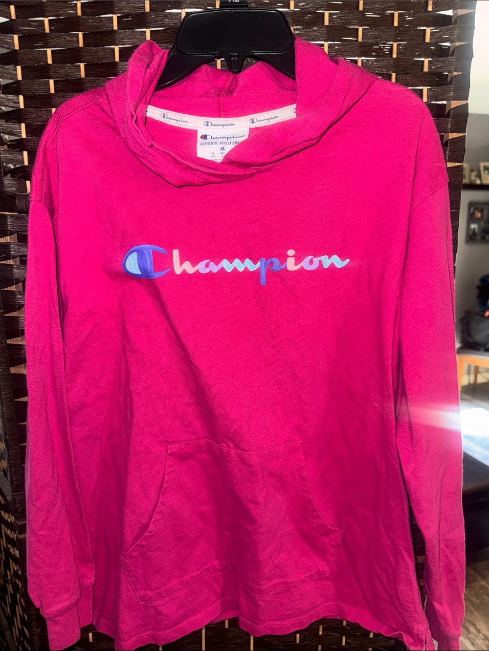 Champion Women's Hot Pink Hooded Coverup with Logo